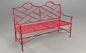 bamboo settee red